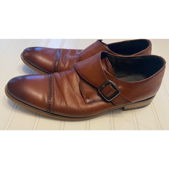 Stacy Adams Mens 12 Monk Strap Dress Shoes Leather Brown main image 7